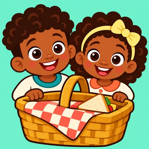 Max and Maggie with a picnic basket